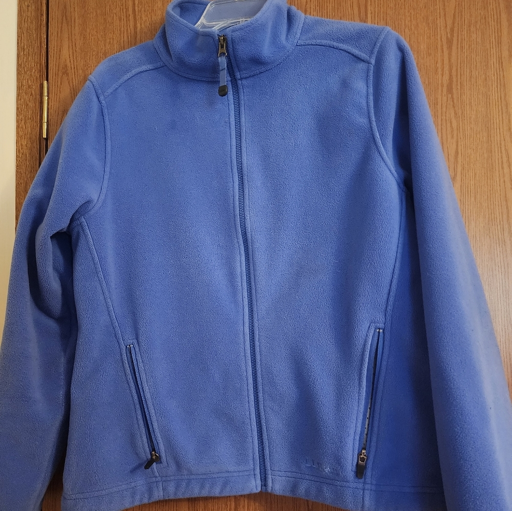 L.L Bean Jacket Womens SZ Medium Polartec Fleece Full Zip Adjustable Zip Pockets
